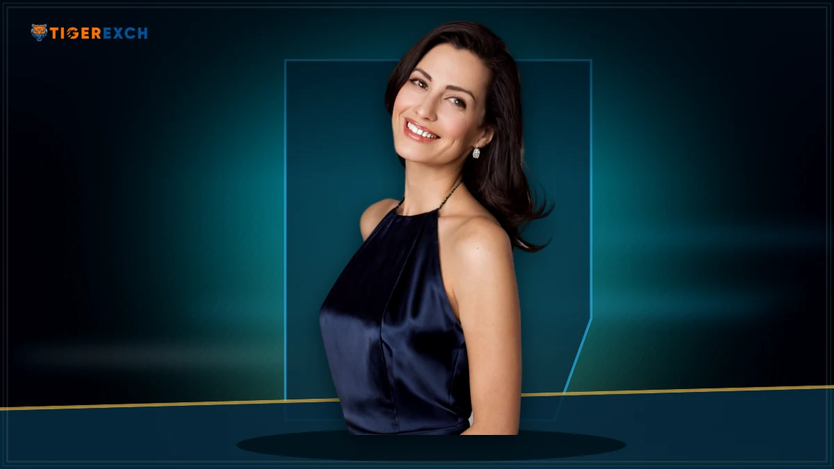 Live casino host inviting players to Tiger Exchange card tables